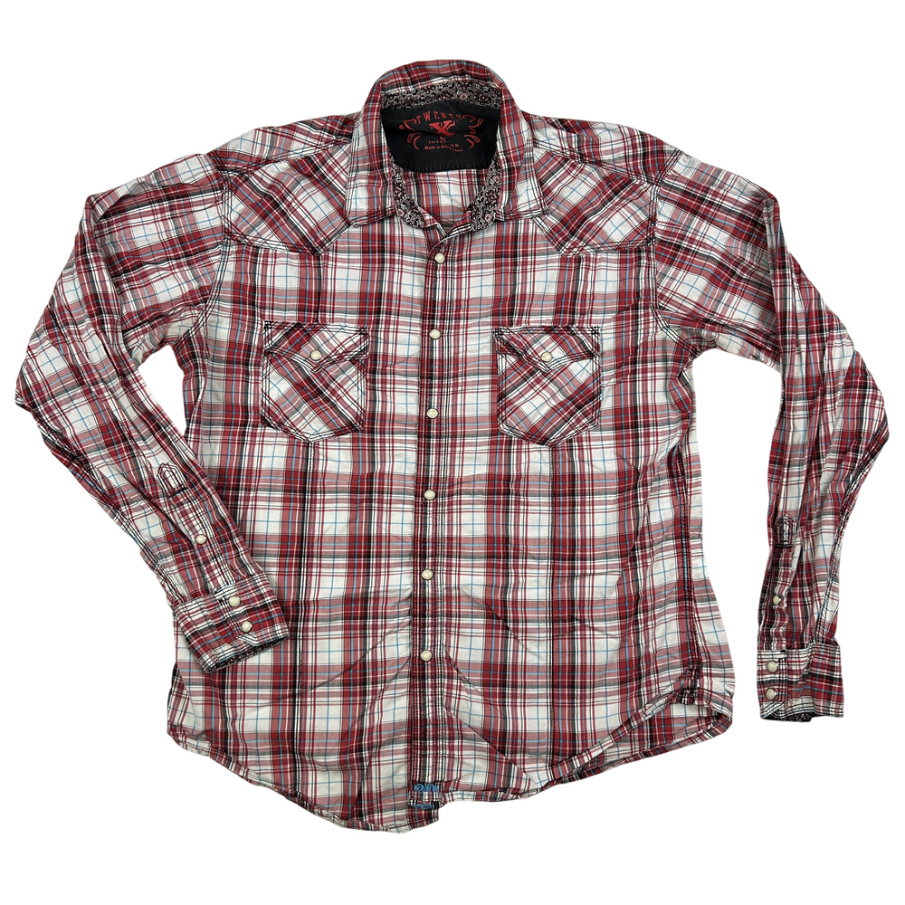 Wrangler Twenty X Shirt Mens XL Plaid Pearl Snap Western Rodeo Cowboy